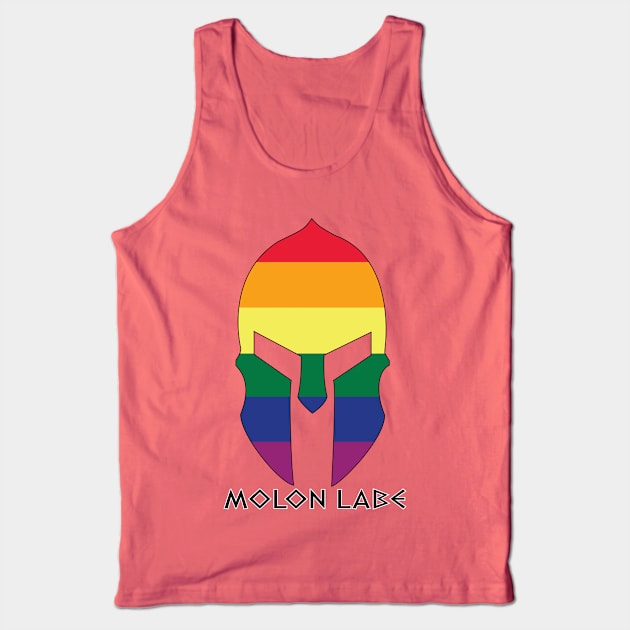 Rainbow Spartan Helmet Tank Top by Operation Blazing Sword